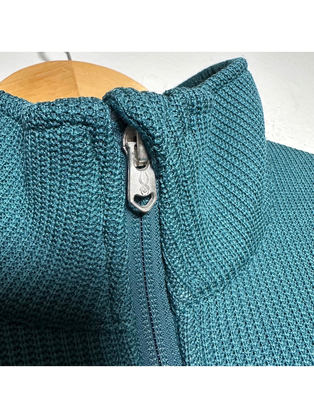 Spyder Core Sweater Jacket XXL Teal Ribbed Knit Full Zip Fleece - Picture 4 of 9